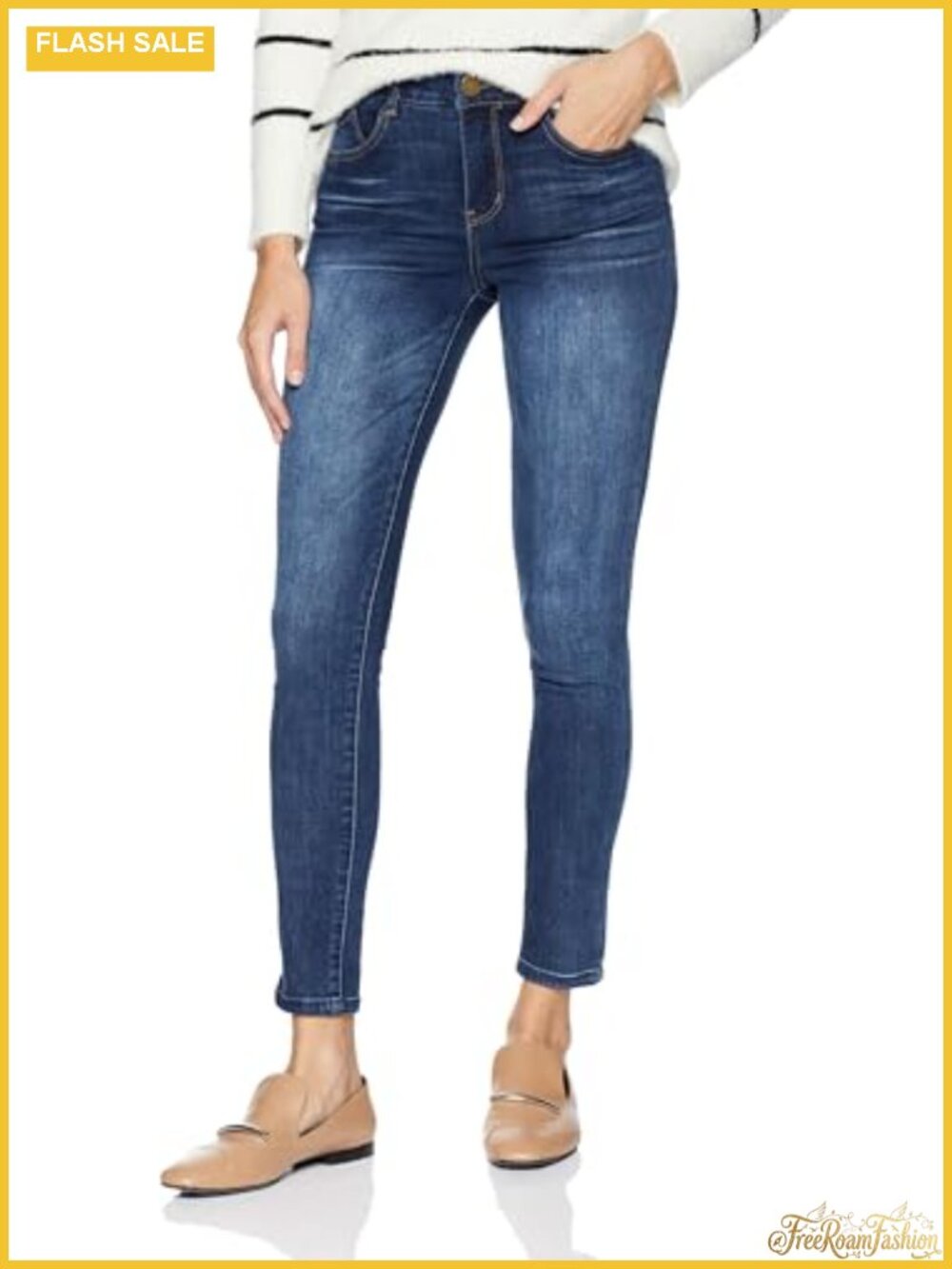 Women's High Rise Ankle Skinny Jeans - Super Stretch Denim